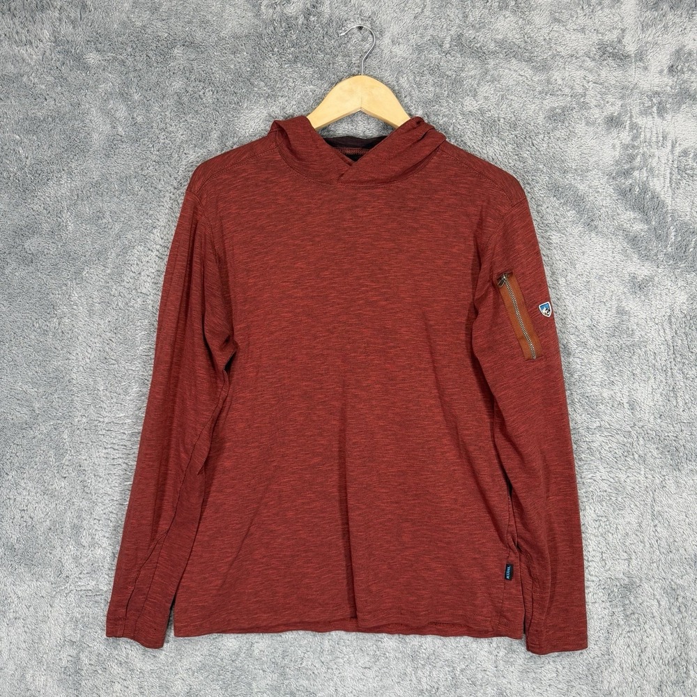 Kuhl Vendetta Hoodie Mens M Heather Red Zip Pocket Thumbholes Outdoor‎ Hiking